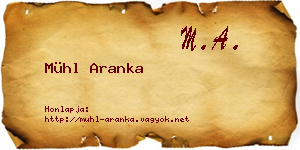 Mühl Aranka névjegykártya